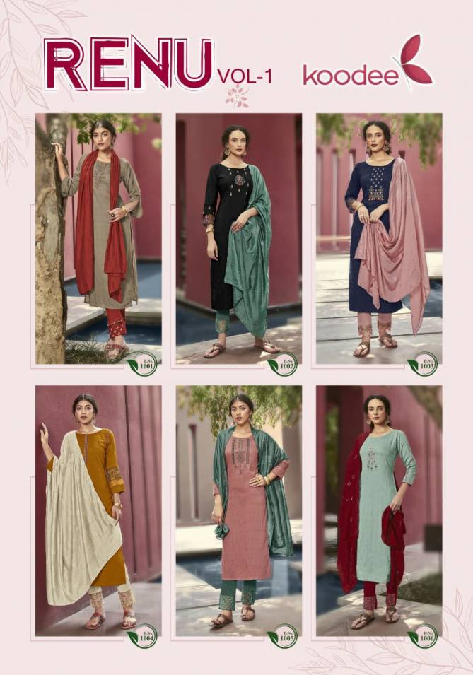 Koodee Renu 1 Festive Wear Designer Latest Fancy Viscose Stripe Pattern With Khatli Work Readymade Collection
